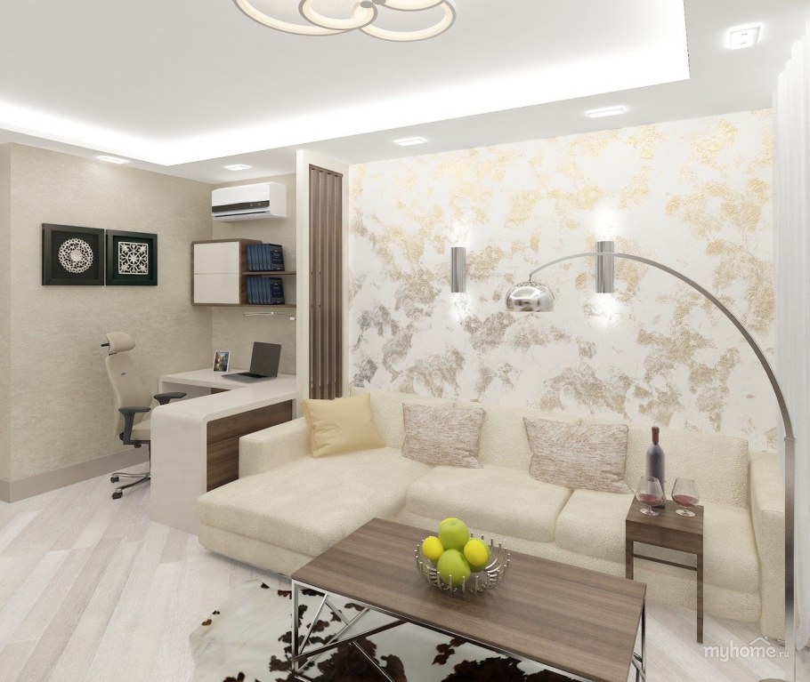 Гостиная в жемчужных тонах