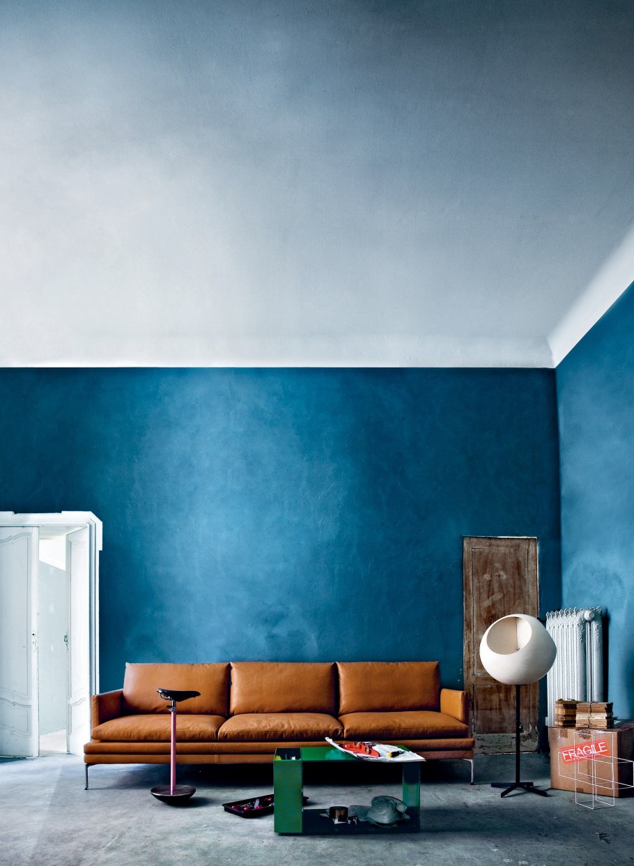 Зелёная декоративная штукатурка в интерьере