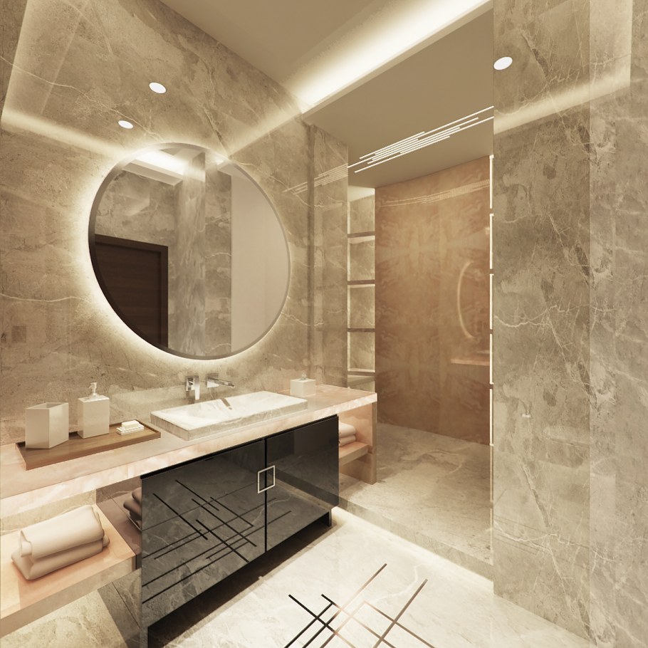 Мраморная ванная комната