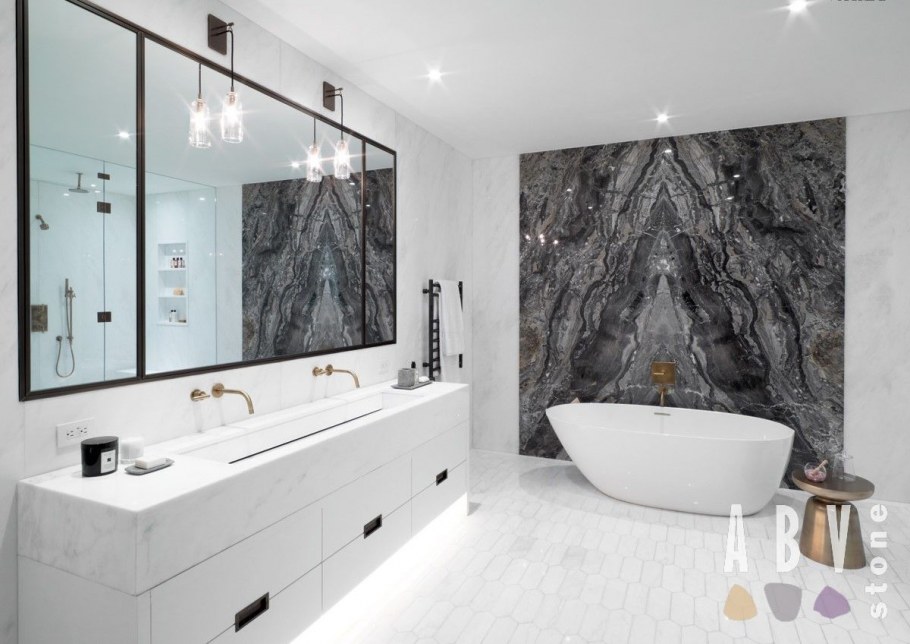 Коричневый мрамор в интерьере