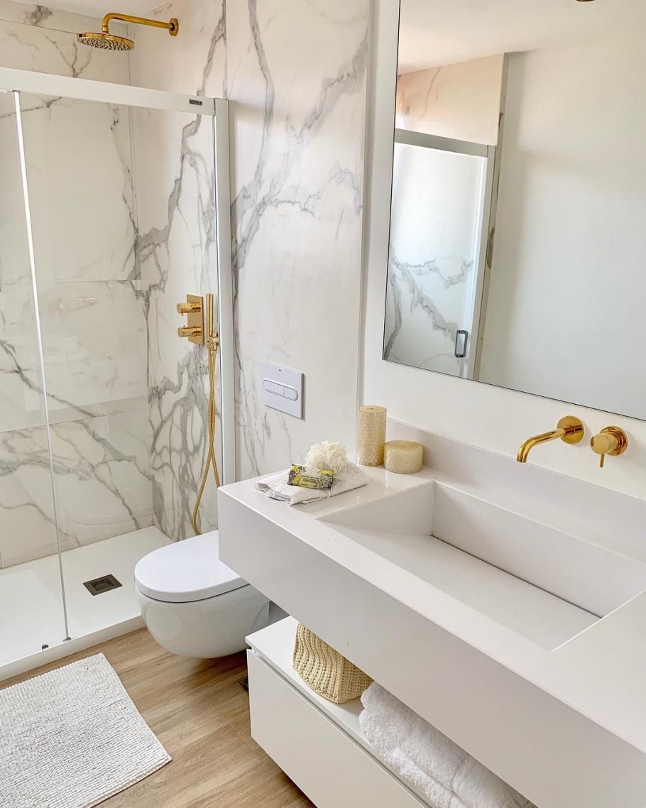 Санузел мрамор и дерево