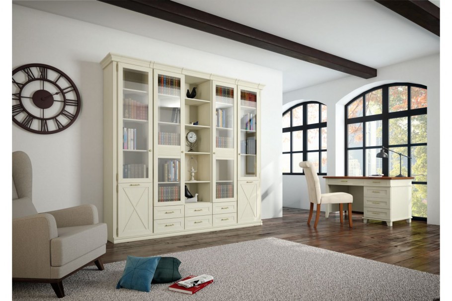 Библиотека в интерьере гостиной