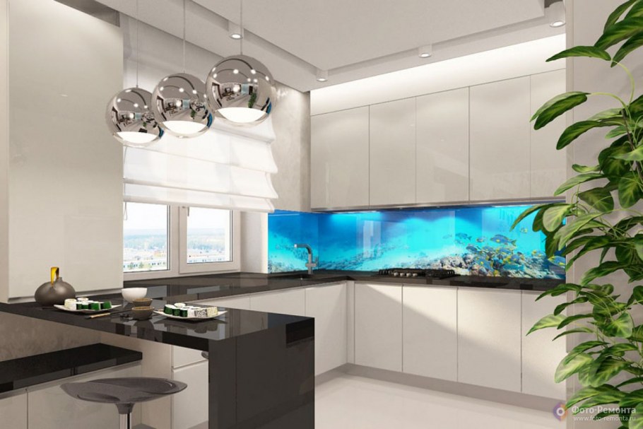 Освещение в кухне-гостиной