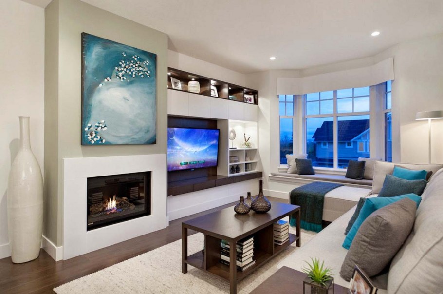 Гостиная с камином