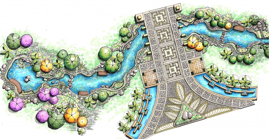 Архитектурный план ландшафтного