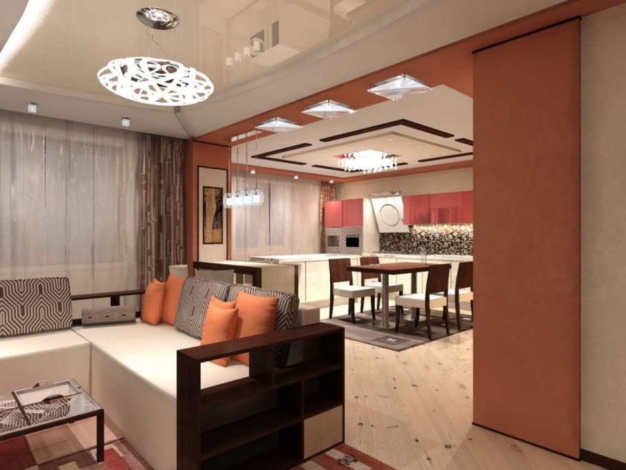 Кухня с гостинной 30кв м интерьер