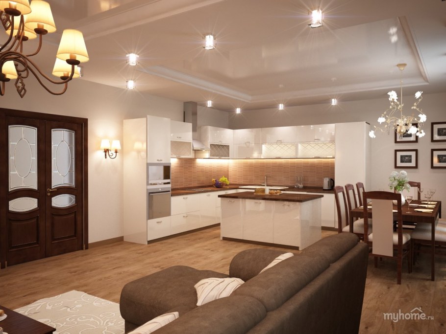 Кухня гостиная коридор