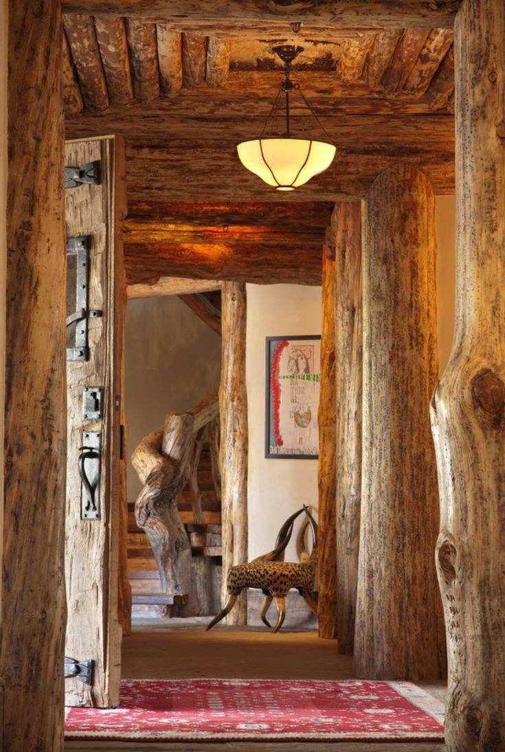Прихожая в стиле Шале рустик