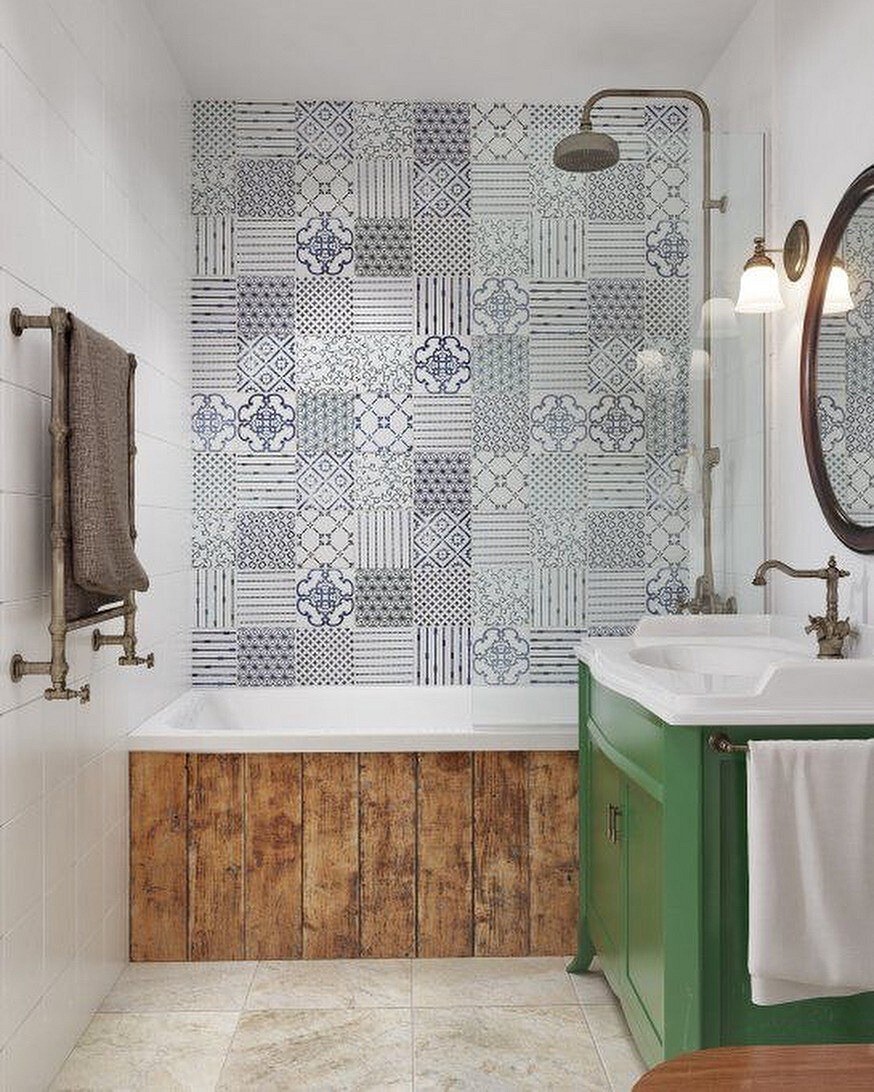 Ванна Сканди стиль пэчворк