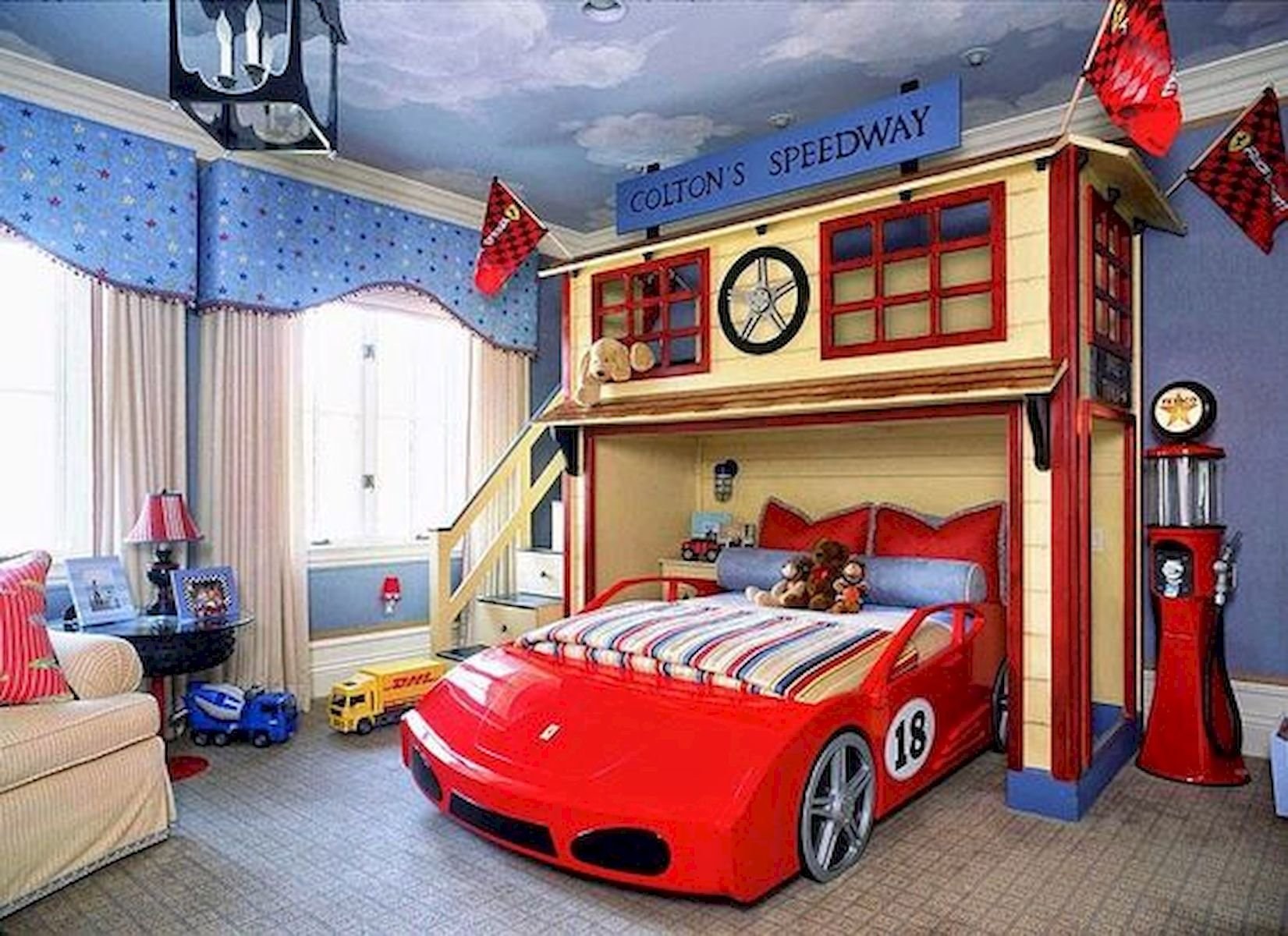 детская мебель с машинкой кроватью