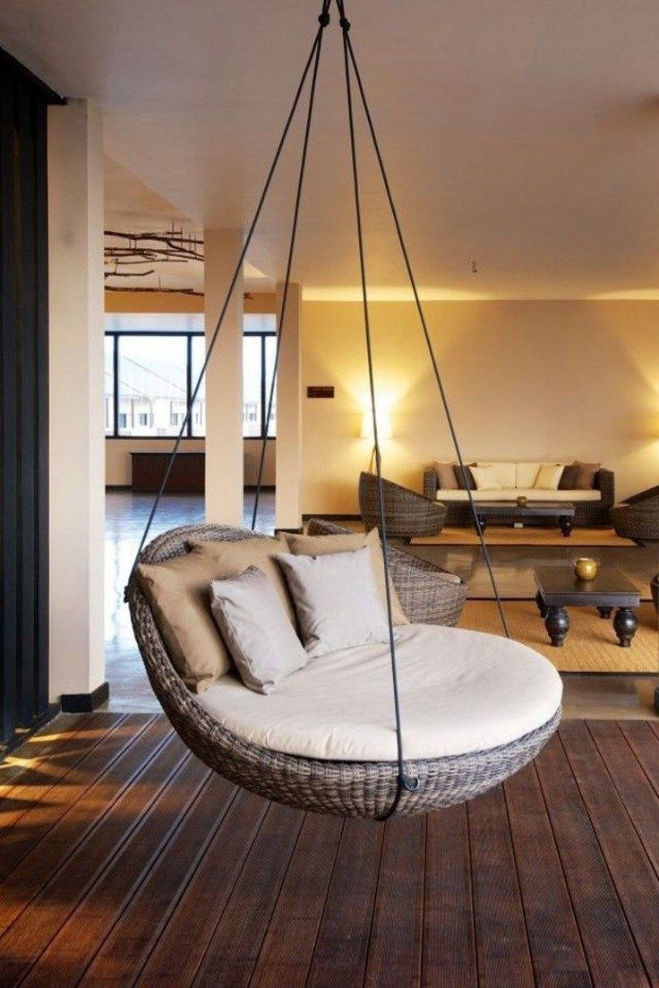 Круглая подвесная кровать