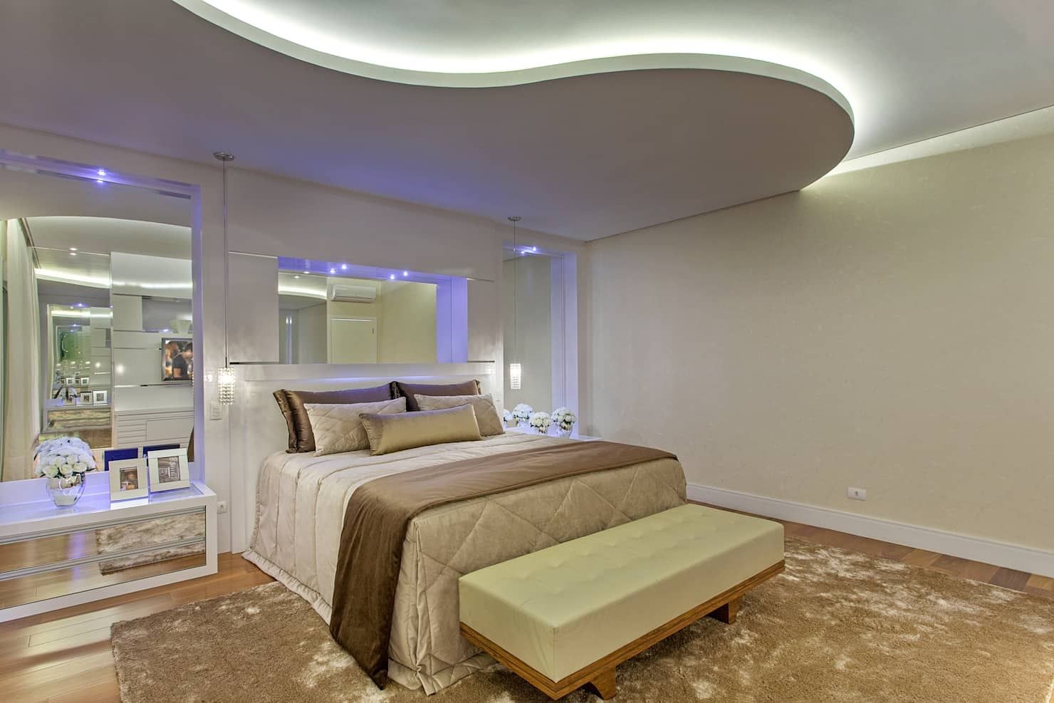 Потолки из гипсокартона для спальни красивые фотографии дизайн