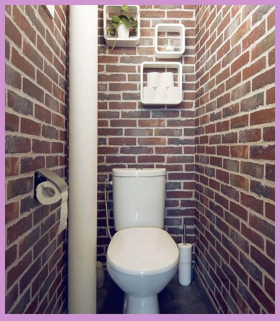 Отделка туалета под кирпич
