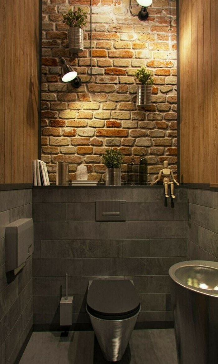 Декоративный кирпич в санузле