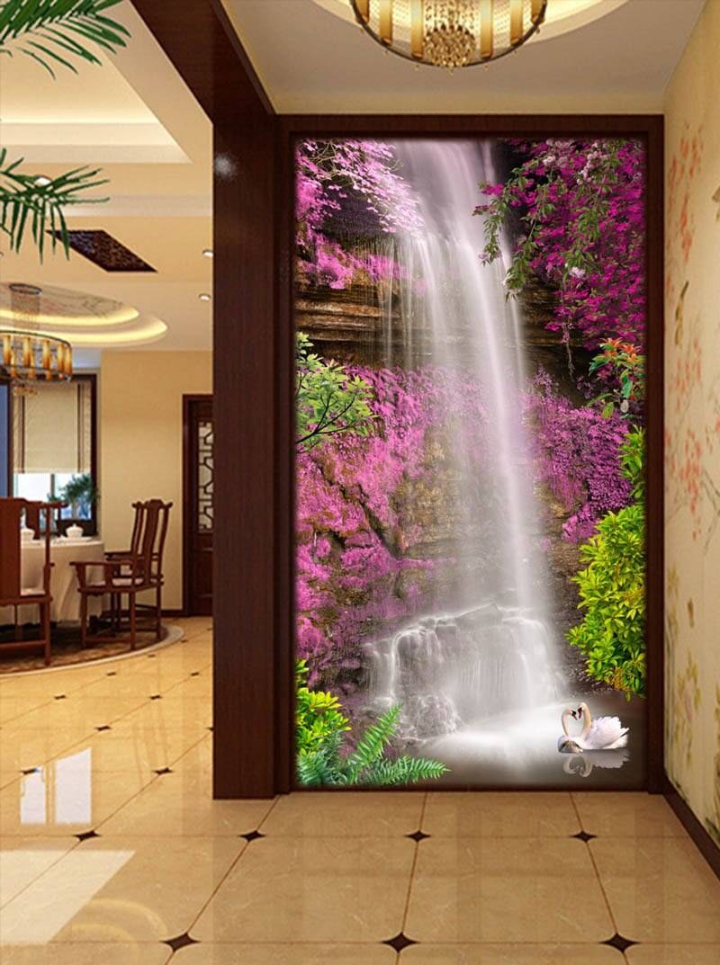 Вертикальные фотообои в интерьере