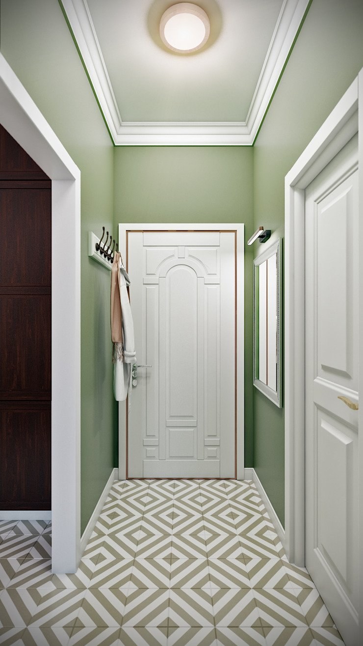 Зеленый кирпич в интерьере