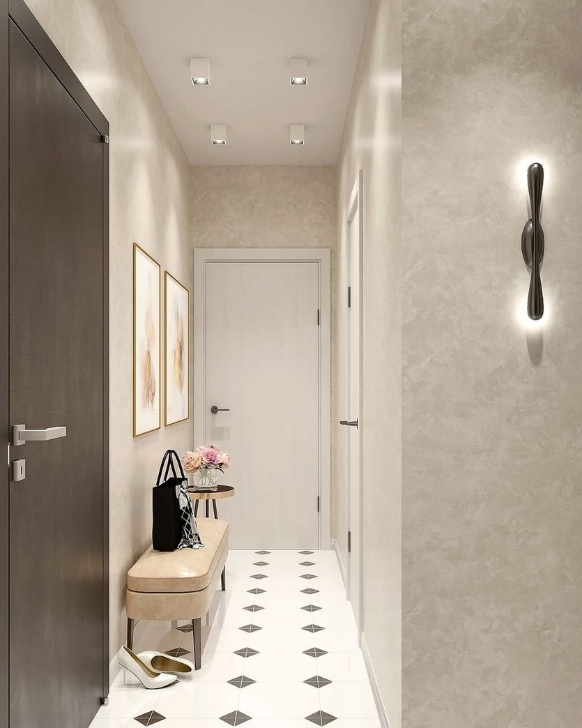 Зонирование кухни и прихожей