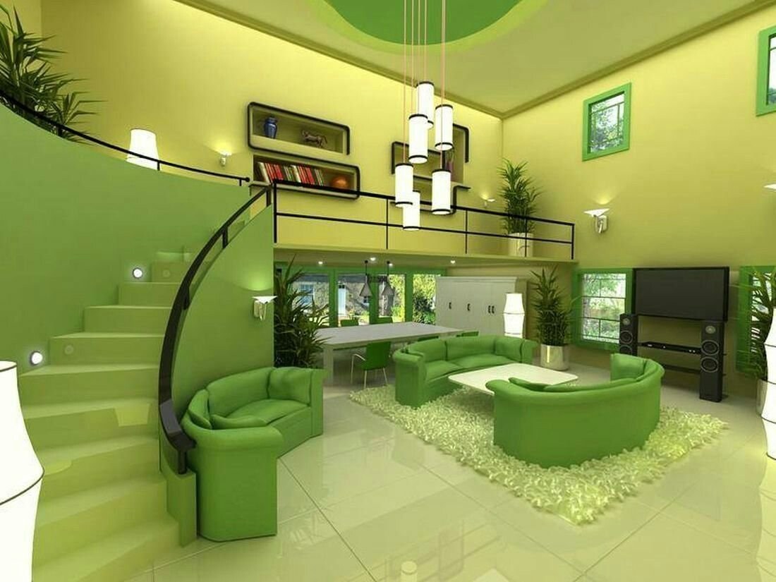 квартира в зеленом цвете фото