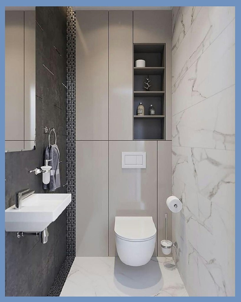 Интерьер туалета маленького