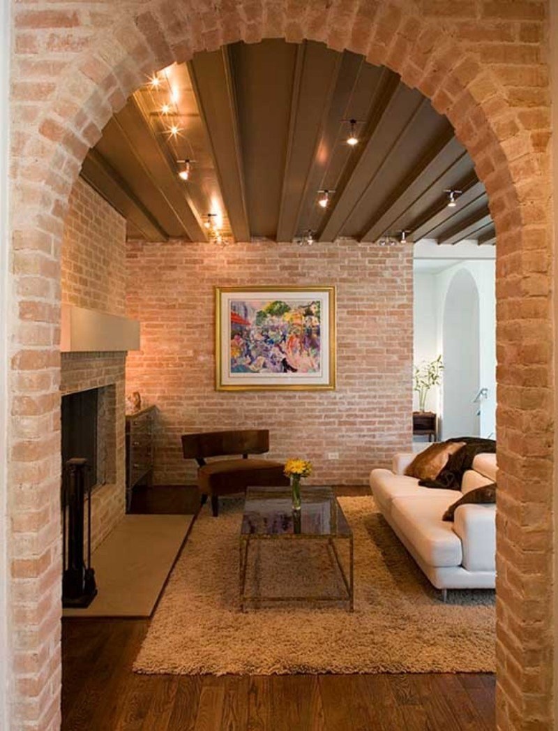 Отделка арки искусственным камнем