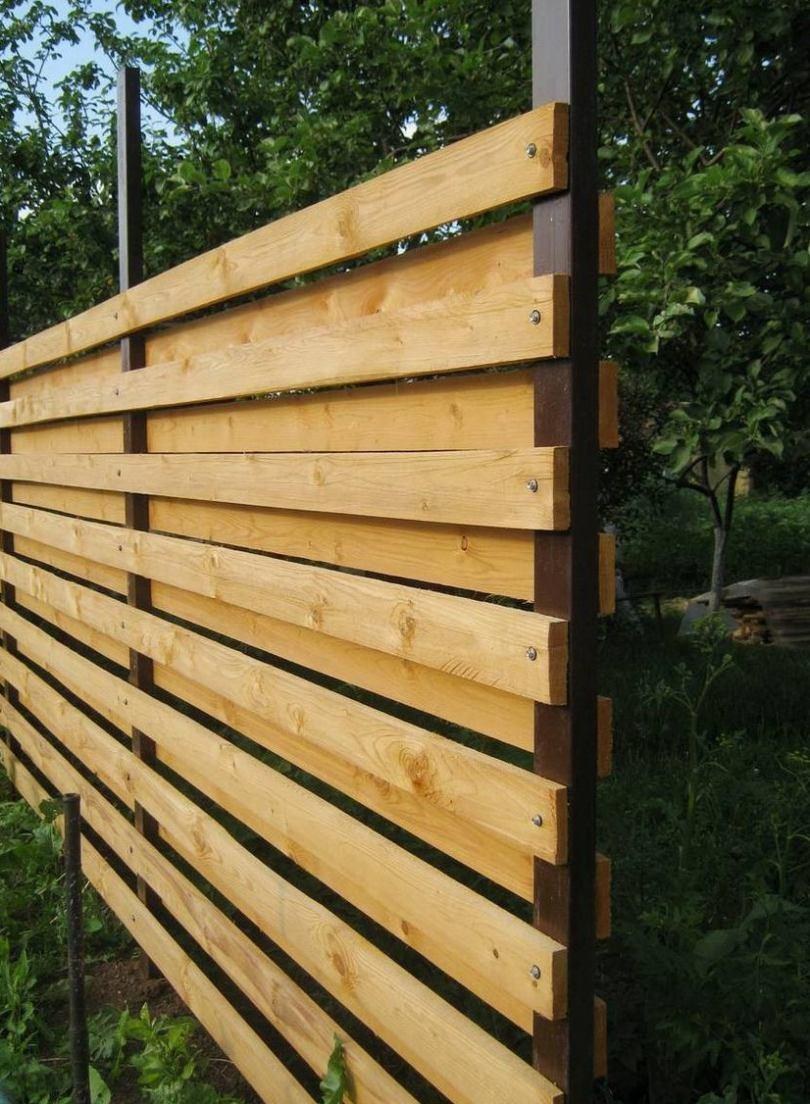 Забор деревянный горизонтальный
