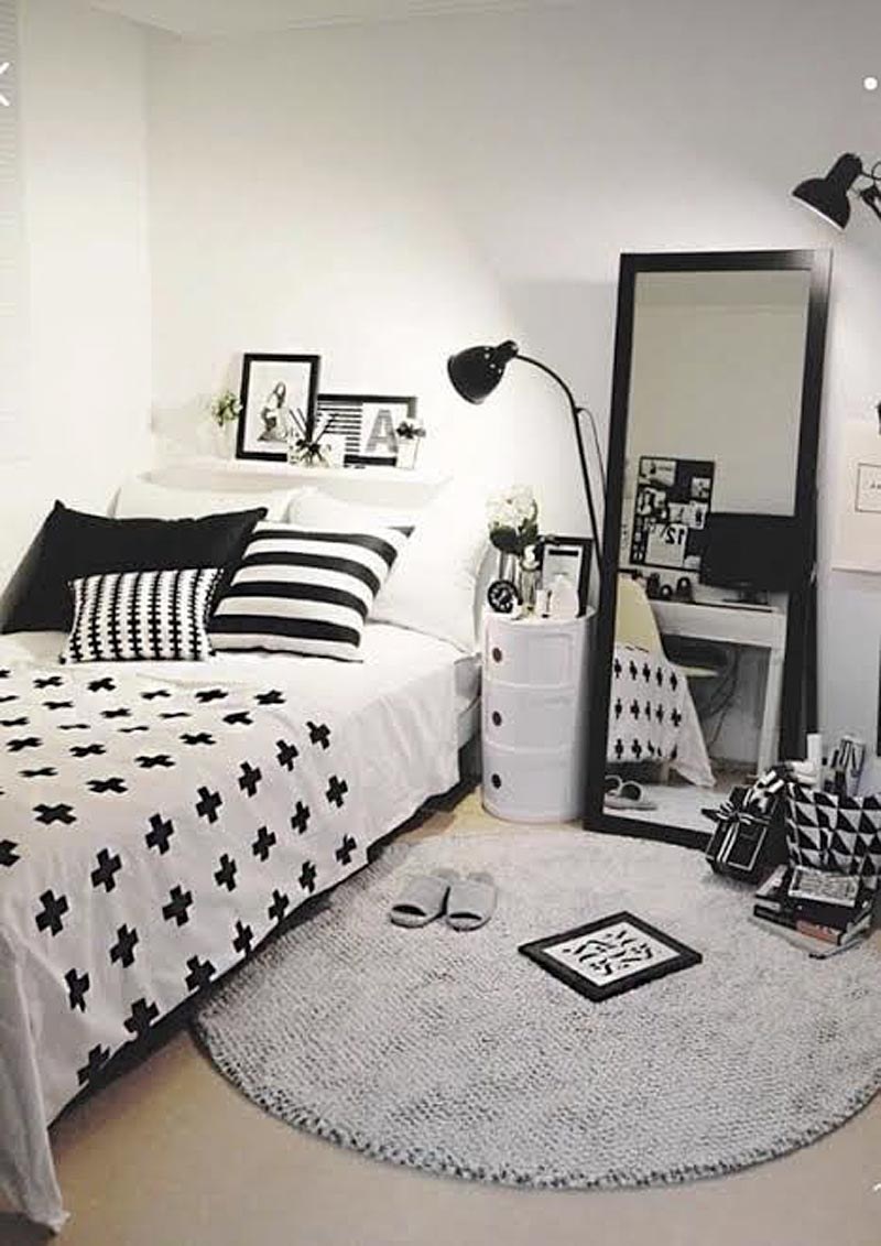 Бело черная комната для подростка