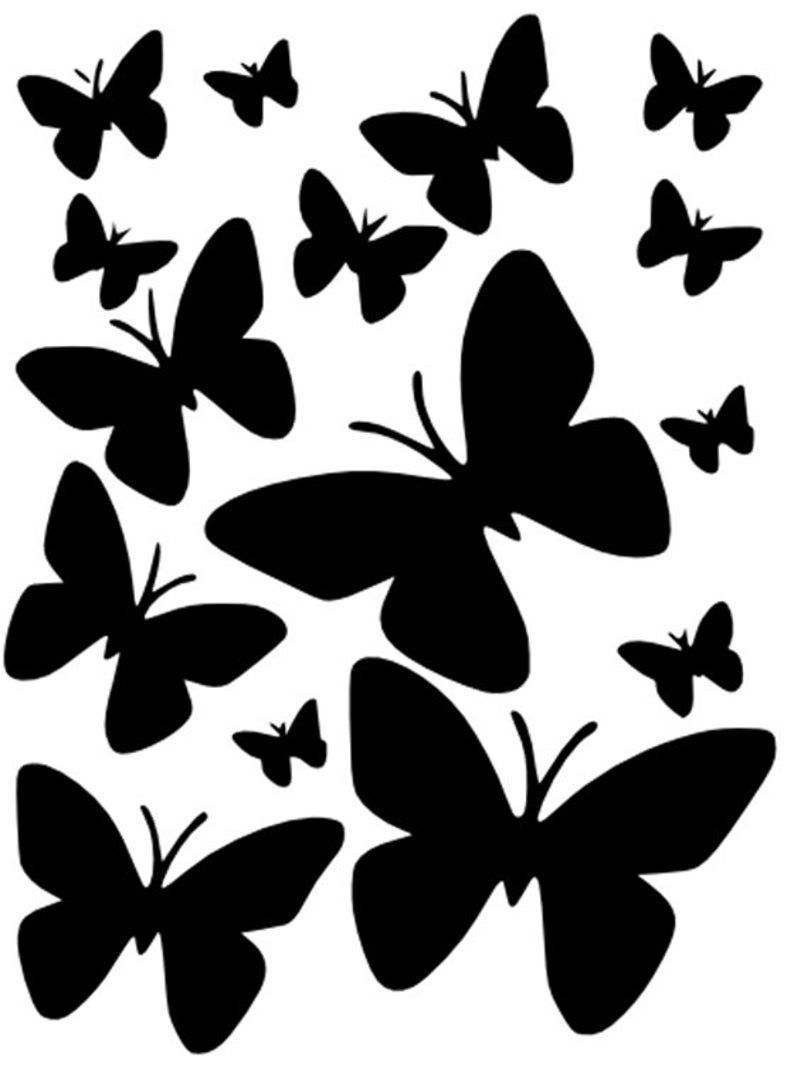 Трафарет бабочки на стену