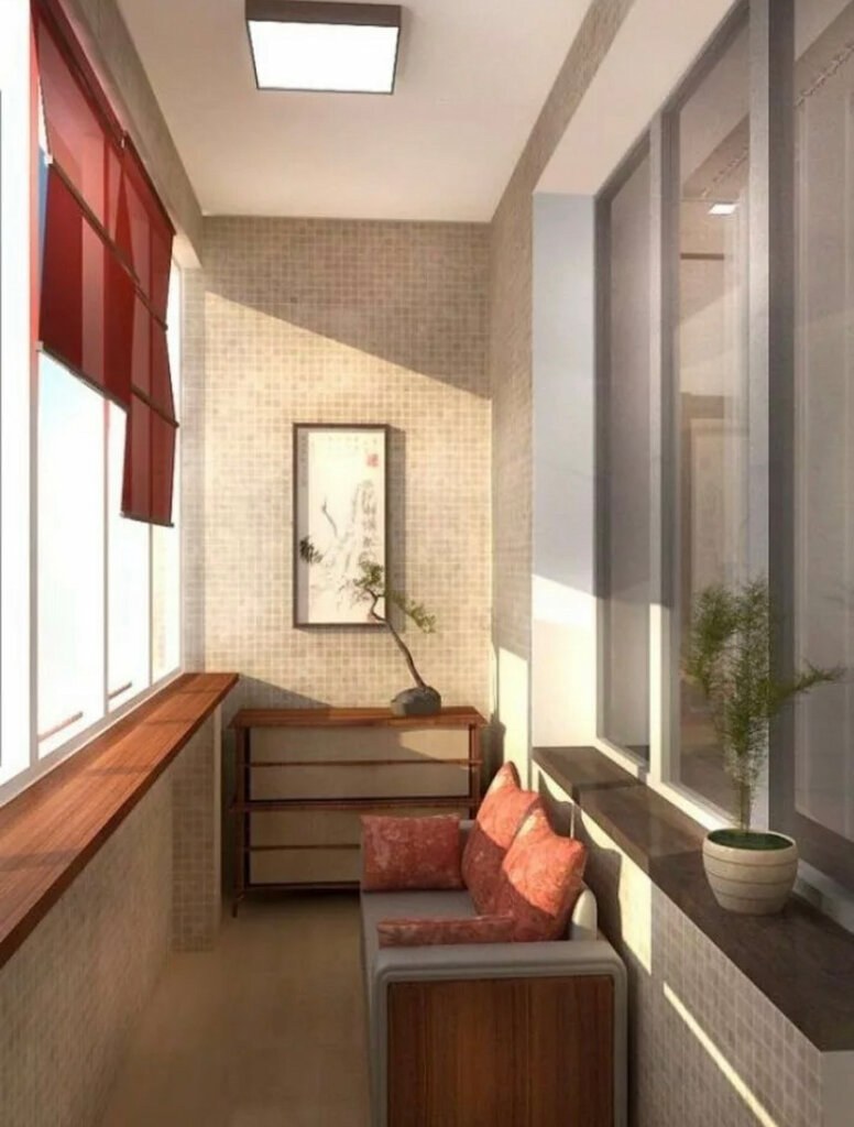 Дизайнерский интерьер балкона