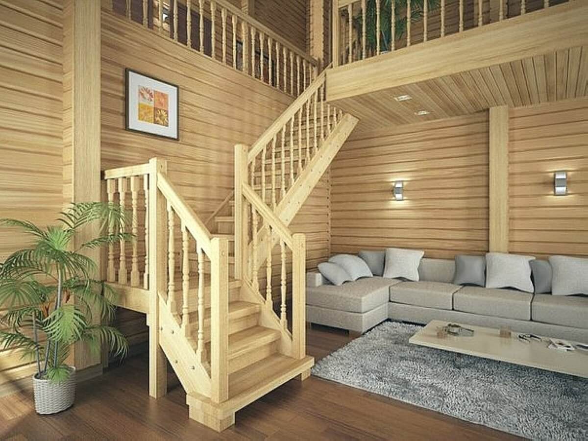 Лестница в деревянном ДОМЕДОМ