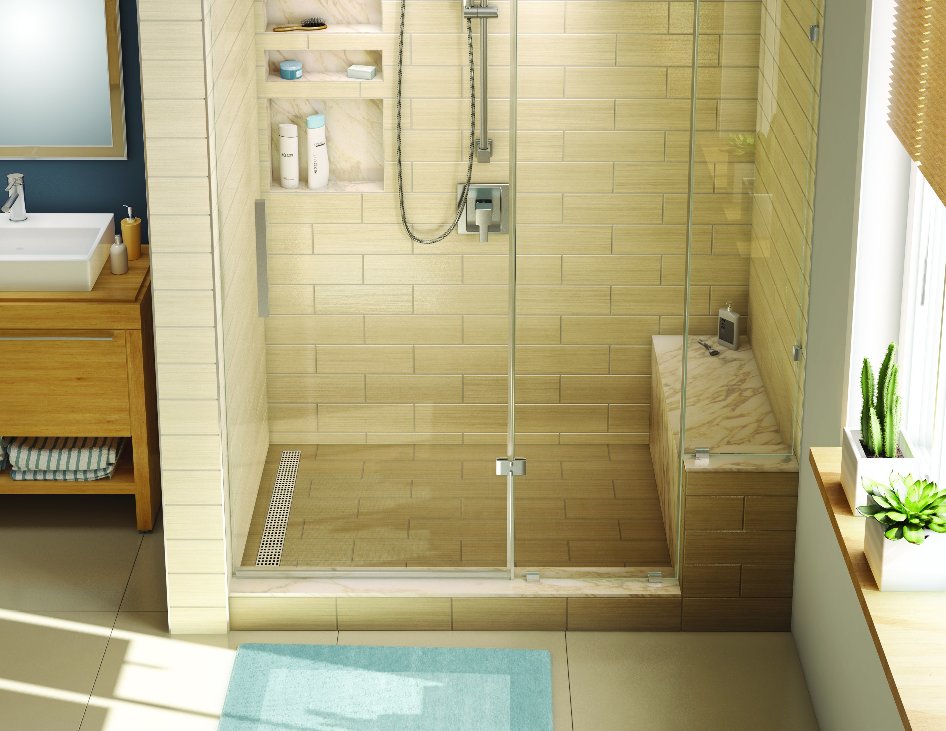 Вместо ванны поддон в ванной комнате. Душевая кабина Shower Room 150x85. Душевая кабина из плитки. Душевая с поддоном в частном доме.