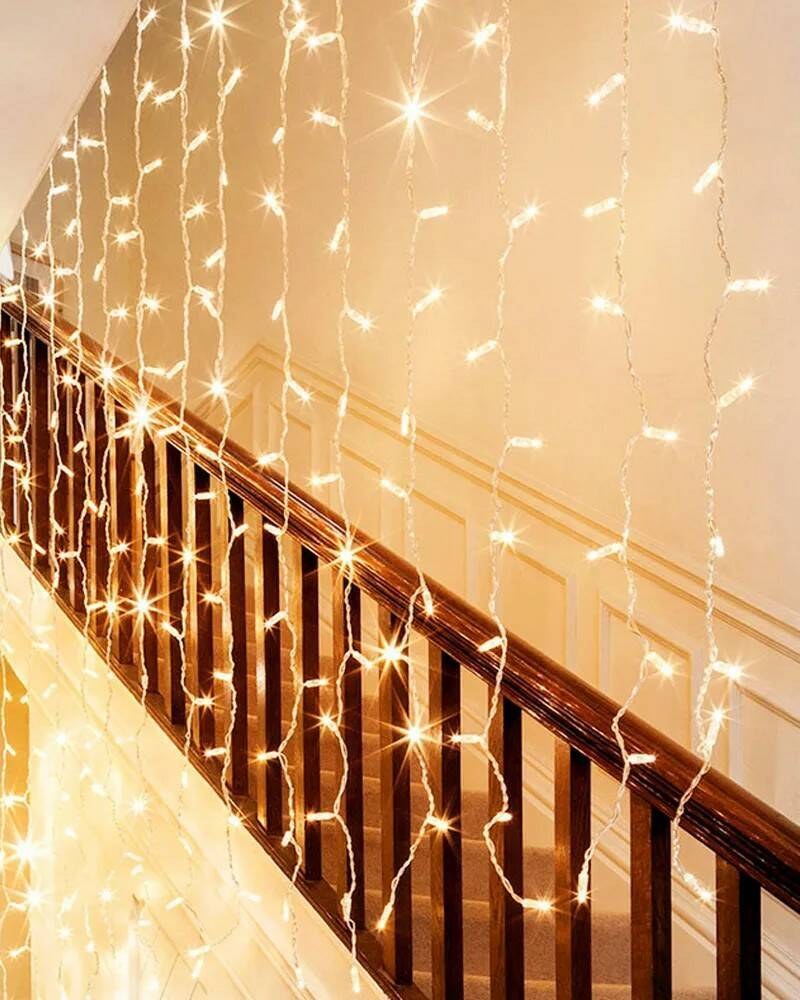 Гирлянда занавес 3х2 теплый белый