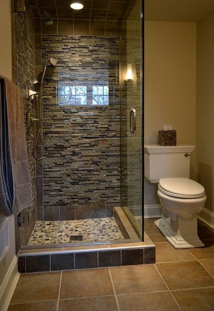 Ванная с душем из плитки