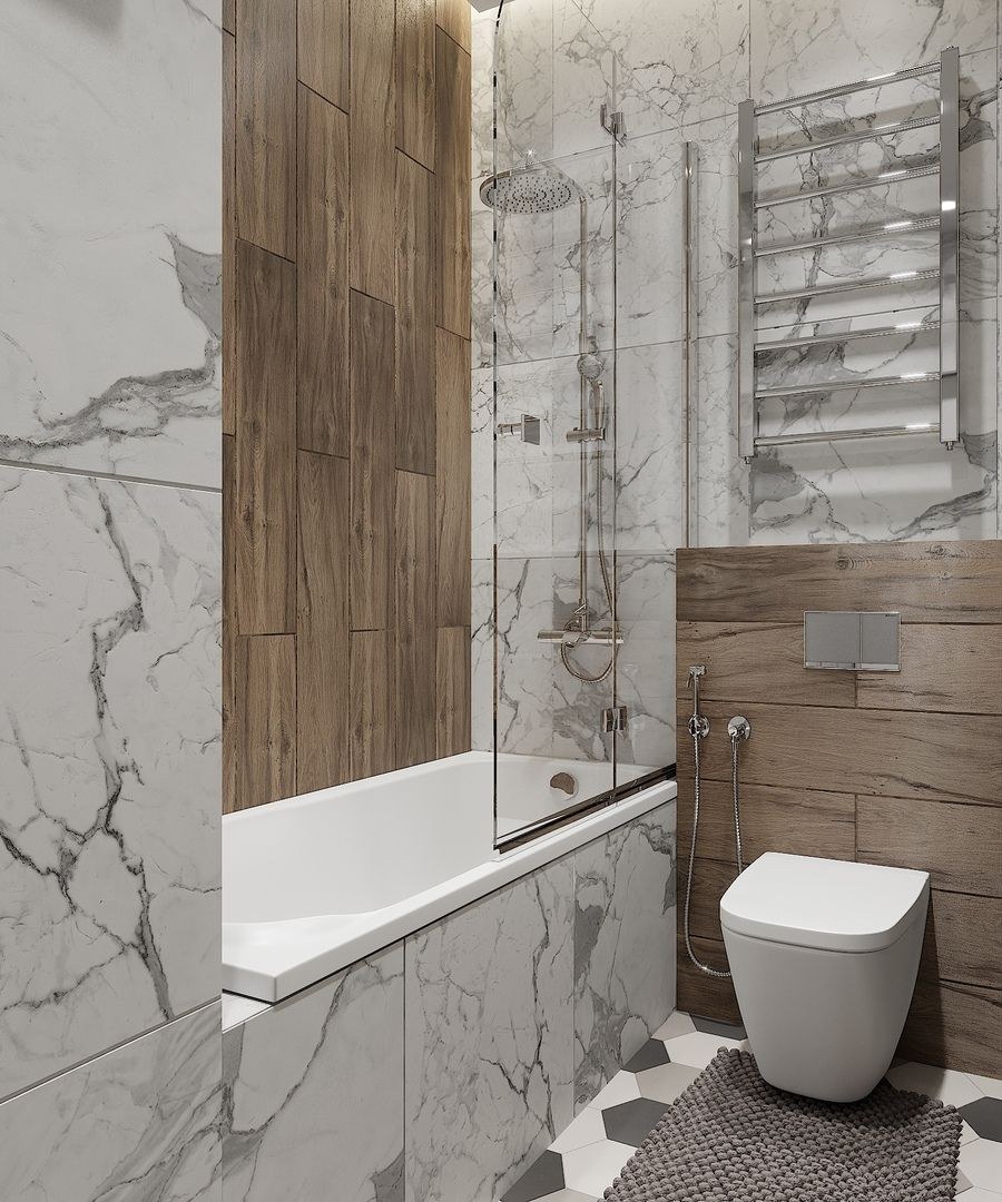 Стильная маленькая ванная