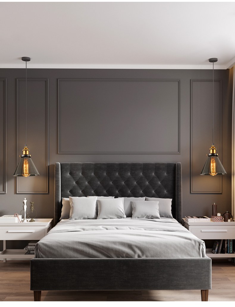 Подвесные светильники в спальне