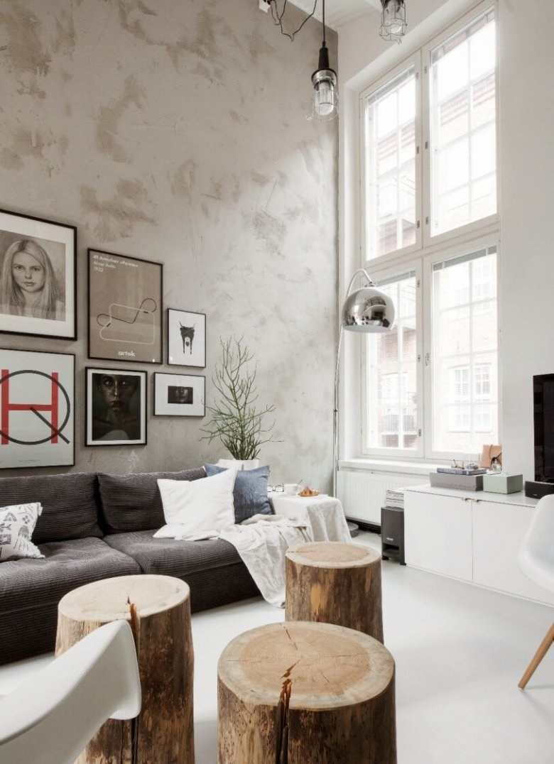 Кухня-гостиная Сканди лофт