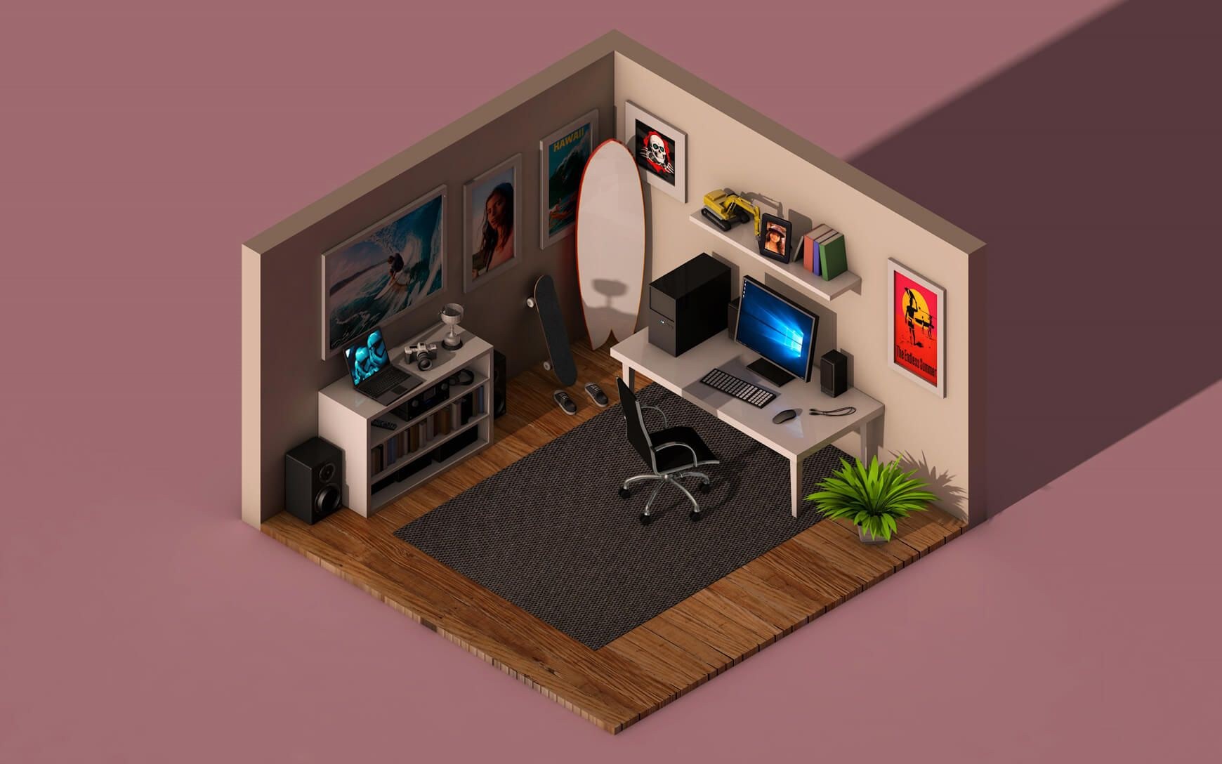 Комната isometric 3d