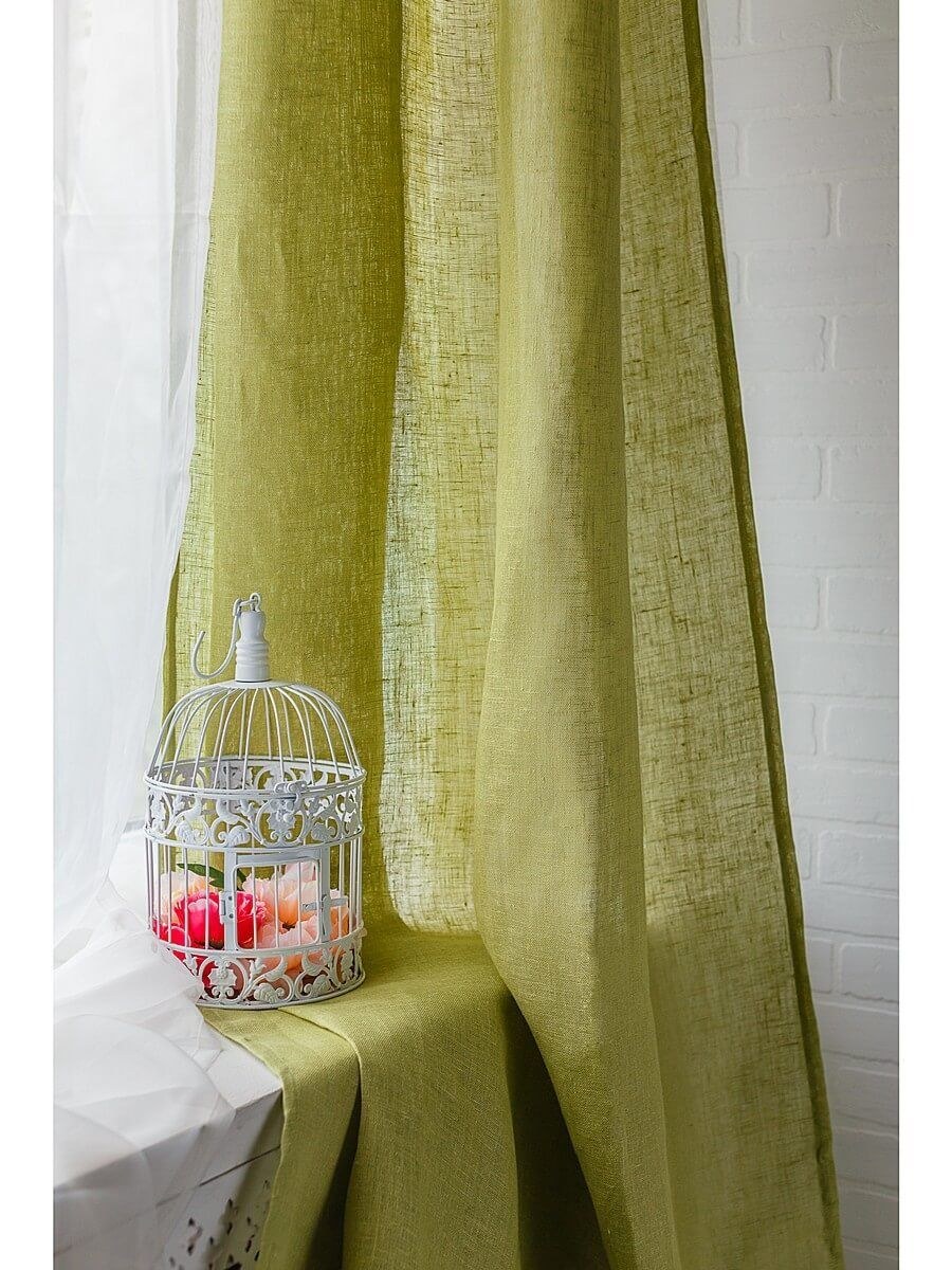 Тюль из льна в интерьере (79 фото)