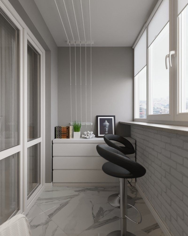 Балкон в серых тонах