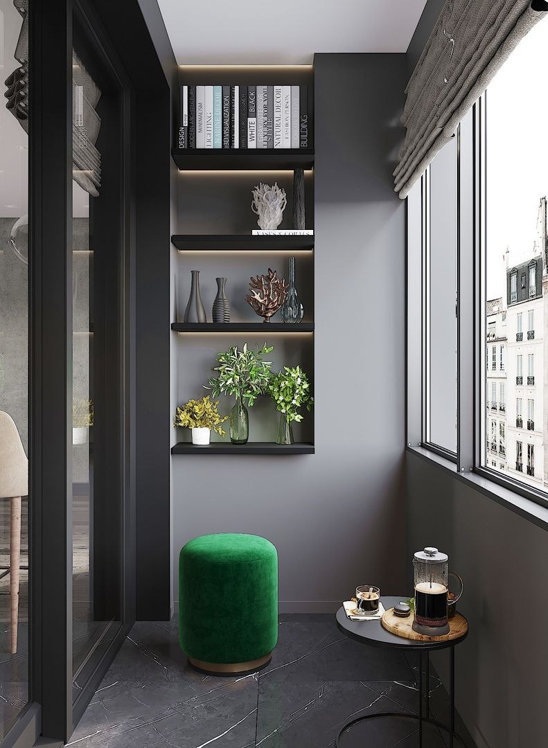 Балкон в стиле лофт