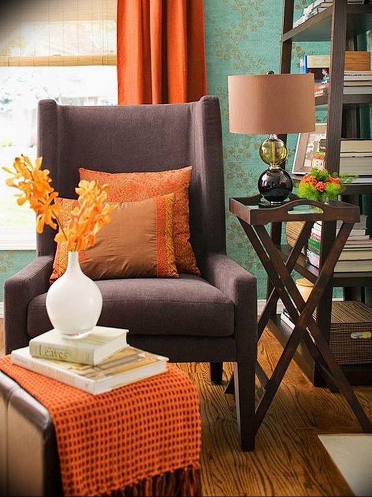 Оранжевый в интерьере сочетания