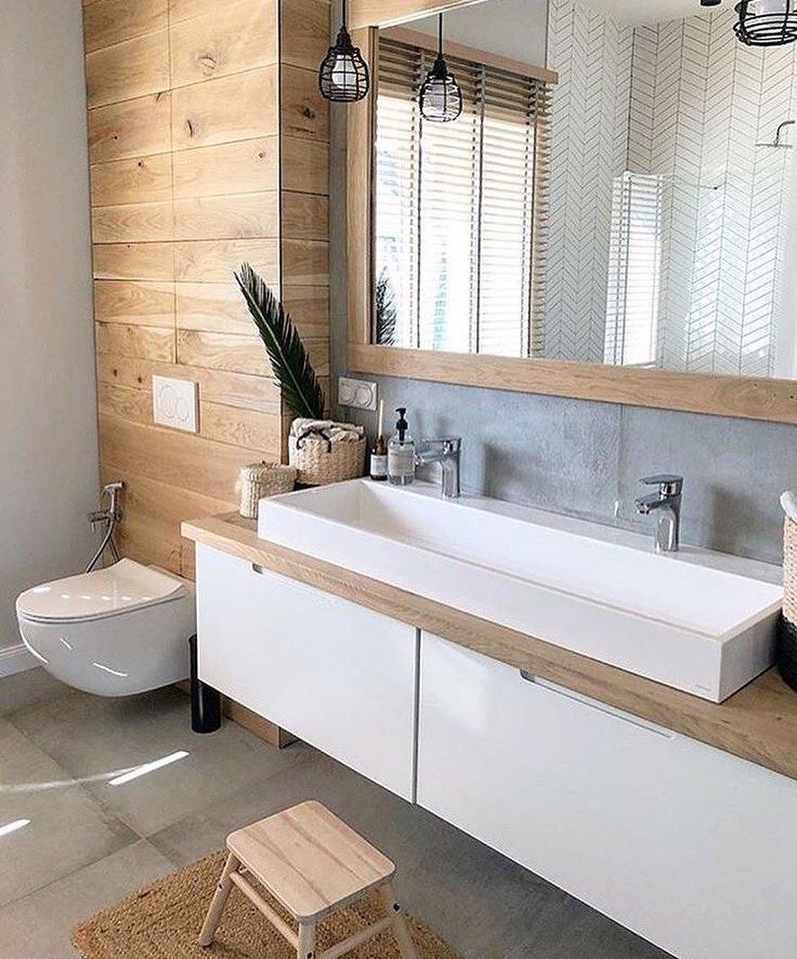 ванная комната в стиле дерево