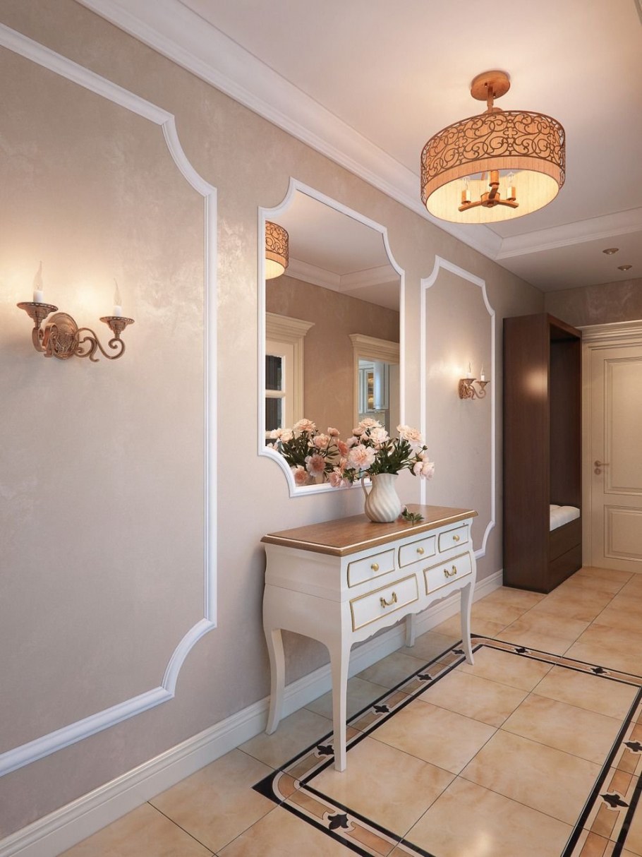 Молдинги в прихожей