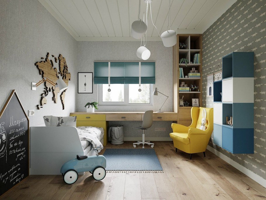 Комната подростка лофт с подсветкой