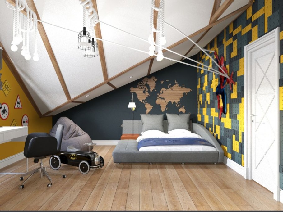 Желто синяя ванная комната