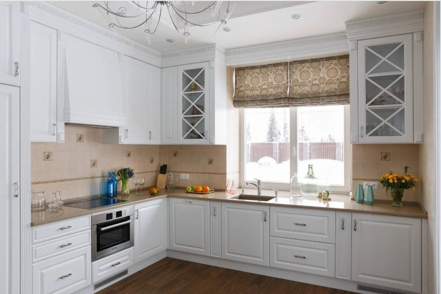 Кухня угловая серая