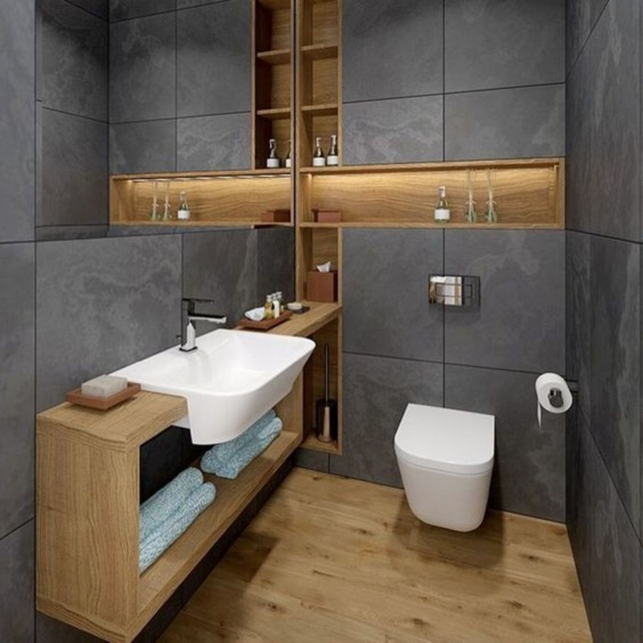 Ванная в хрущевке под дерево