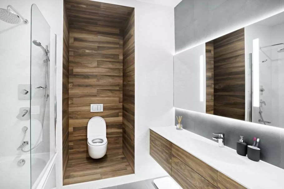 Санузел 3м2 лофт дерево бетон