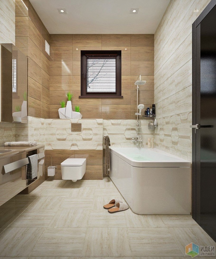 Узкий санузел белый с деревом