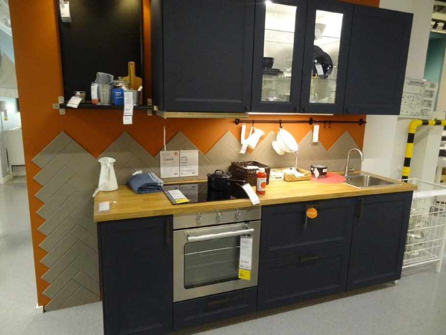 Кухня икеа Акстад синяя