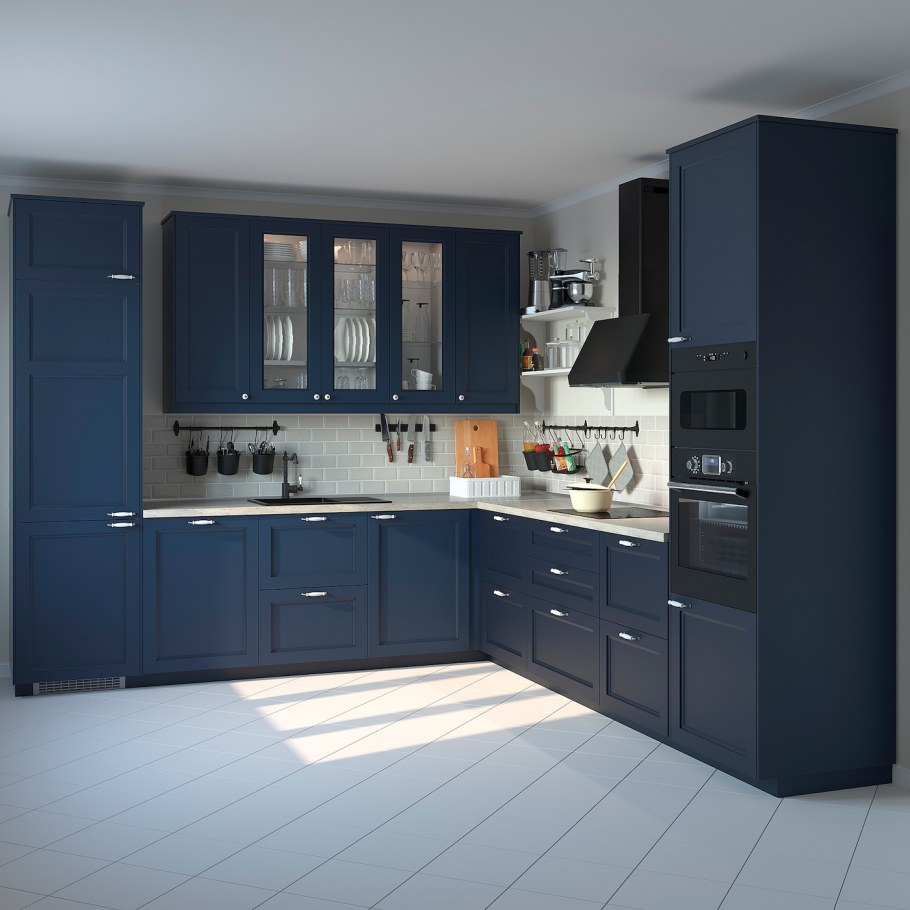 Кухня метод икеа синяя